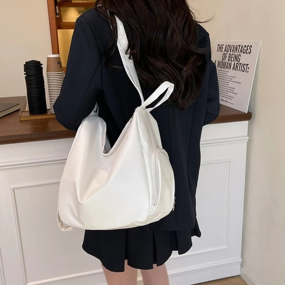 Sac Hobo couleur unie à bandoulière simple en cuir- OFFRE SPÉCIAL !