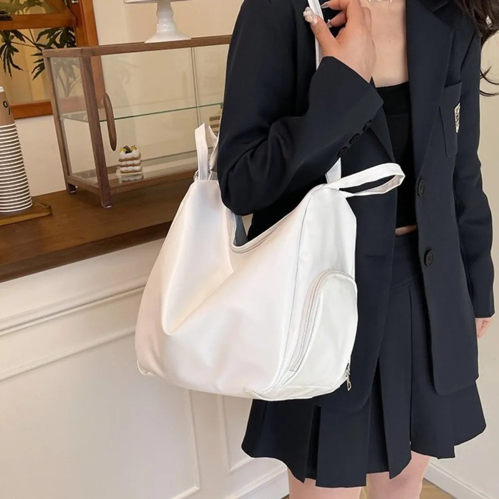 Sac Hobo couleur unie à bandoulière simple en cuir- OFFRE SPÉCIAL !